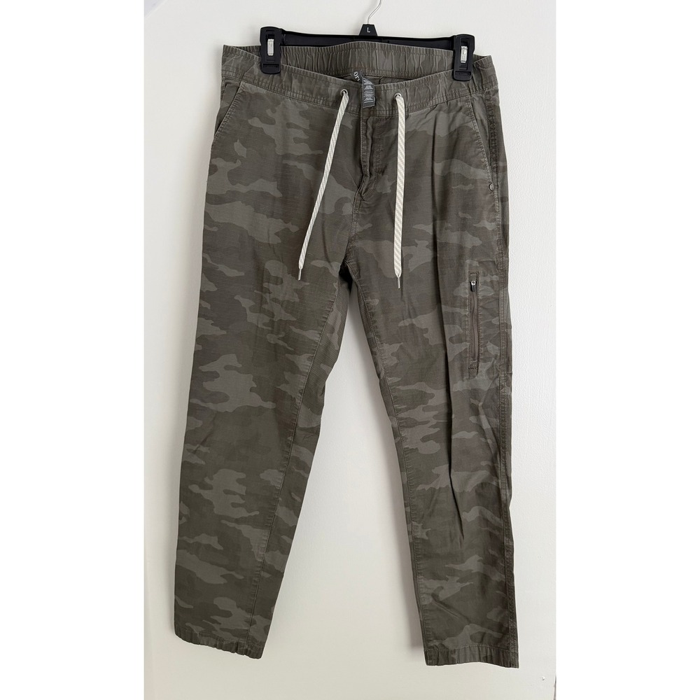 Vuori Ripstop Tapered Pants Womens Large Grey Camo Drawstring Hiking